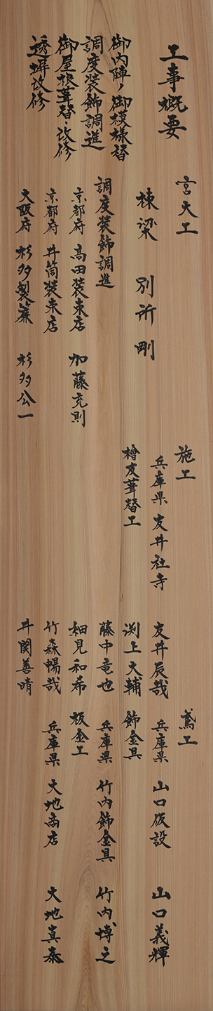 棟札「三穂津姫社本殿幣殿拝殿及透塀御屋根葺替工事」